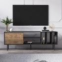 Mobile soggiorno TV moderno 160 cm anta scaffali bianco nero Kostan Offerta