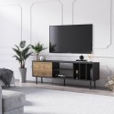 Mobile soggiorno TV moderno 160 cm anta scaffali bianco nero Kostan Modello