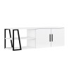 Mobile salotto porta TV 150 cm moderno bianco lucido nero 2 ante Hyeres Vendita