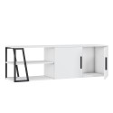 Mobile salotto porta TV 150 cm moderno bianco lucido nero 2 ante Hyeres Saldi