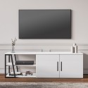 Mobile salotto porta TV 150 cm moderno bianco lucido nero 2 ante Hyeres Catalogo