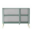 Credenza madia verde 120 cm soggiorno cucina 3 ante piedini dorati Luke Saldi