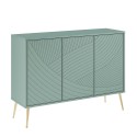 Credenza madia verde 120 cm soggiorno cucina 3 ante piedini dorati Luke Vendita