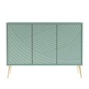 Credenza madia verde 120 cm soggiorno cucina 3 ante piedini dorati Luke Offerta