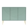 Credenza madia verde 120 cm soggiorno cucina 3 ante piedini dorati Luke Offerta