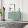 Credenza madia verde 120 cm soggiorno cucina 3 ante piedini dorati Luke Sconti