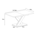 Tavolo allungabile 80x140-180 da pranzo moderno bianco 8 posti Bronx Sconti