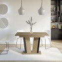 Tavolo in legno allungabile cucina 80x120-160cm rovere nero Doha 2 Saldi