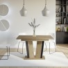 Tavolo in legno allungabile cucina 80x120-160cm rovere nero Doha 2 Saldi
