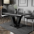 Tavolo cucina 80x120-160cm allungabile moderno nero effetto marmo Masiv Royal Promozione