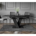 Tavolo cucina 80x120-160cm allungabile moderno nero effetto marmo Masiv Royal Sconti