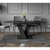 Tavolo cucina 80x120-160cm allungabile moderno nero effetto marmo Masiv Royal Sconti