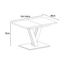 Tavolo cucina 80x120-160cm allungabile moderno nero effetto marmo Masiv Royal Stock