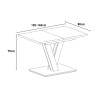 Tavolo cucina 80x120-160cm allungabile moderno nero effetto marmo Masiv Royal Stock