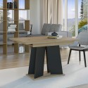 Tavolo cucina moderno allungabile 90x120-160cm in legno rovere nero Mufo Promozione