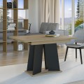 Tavolo cucina moderno allungabile 90x120-160cm in legno rovere nero Mufo Promozione