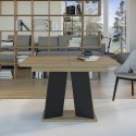 Tavolo cucina moderno allungabile 90x120-160cm in legno rovere nero Mufo Vendita