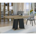 Tavolo cucina moderno allungabile 90x120-160cm in legno rovere nero Mufo Saldi