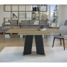 Tavolo cucina moderno allungabile 90x120-160cm in legno rovere nero Mufo Sconti