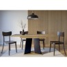 Tavolo cucina moderno allungabile 90x120-160cm in legno rovere nero Mufo Scelta
