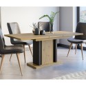 Tavolo allungabile legno rovere 8 posti sala da pranzo 140-180x90cm Wood Sconti