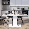 Tavolo allungabile salvaspazio bianco nero 60x100-140cm Wood Mini White Vendita