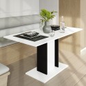 Tavolo allungabile salvaspazio bianco nero 60x100-140cm Wood Mini White Sconti