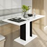 Tavolo allungabile salvaspazio bianco nero 100-140x60cm Wood Mini White Sconti