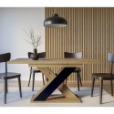 Tavolo da pranzo moderno allungabile 90x120-160cm legno rovere nero Xao Sconti