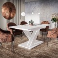 Tavolo allungabile 80x140-180 da pranzo moderno bianco 8 posti Bronx Promozione