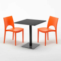 Tavolino Quadrato Nero 70x70 cm con 2 Sedie Colorate Paris Kiwi Costo