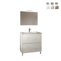 Mobile bagno a terra moderno con piedini lavandino 80cm specchio Lisbona 80 Vendita