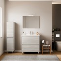 Mobile bagno a terra moderno con piedini lavandino 80cm specchio Lisbona 80 Saldi
