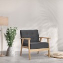 Poltrona sedia in legno design vintage retro scandinavo con braccioli Hage Catalogo