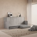 Letto a scomparsa con divano grigio materasso singolo Kando Sofà MCM Sconti