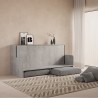 Letto a scomparsa con divano grigio materasso singolo Kando Sofà MCM Sconti
