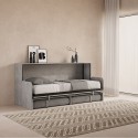 Letto a scomparsa con divano grigio materasso singolo Kando Sofà MCM Saldi