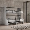 Letto a castello a scomparsa divano bianco salvaspazio Kando Sofà 2MBF Saldi