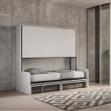 Letto a castello a scomparsa divano bianco salvaspazio Kando Sofà 2MBF Stock