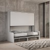 Letto a castello a scomparsa divano bianco salvaspazio Kando Sofà 2MBF Stock