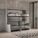 Letto a castello a scomparsa divano bianco salvaspazio Kando Sofà 2MBF Sconti