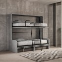 Letto a scomparsa a castello divano grigio materassi Kando Sofà 2MCM Saldi