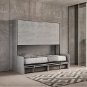 Letto a scomparsa a castello divano grigio materassi Kando Sofà 2MCM Stock