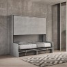 Letto a scomparsa a castello divano grigio materassi Kando Sofà 2MCM Stock