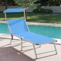 2 Lettini mare spiaggia sdraio pieghevole in alluminio Gabicce Gold 