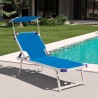 Stock 20 Lettini da Spiaggia Prendisole in Alluminio con Tettuccio Nettuno Sconti