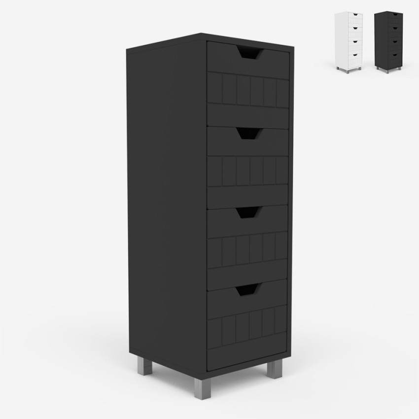 Armadietto cassettiera bagno multifunzionale 4 cassetti moderna Servez Vendita Armadietto cassettiera bagno multifunzionale 4 cassetti moderna Servez Vendita