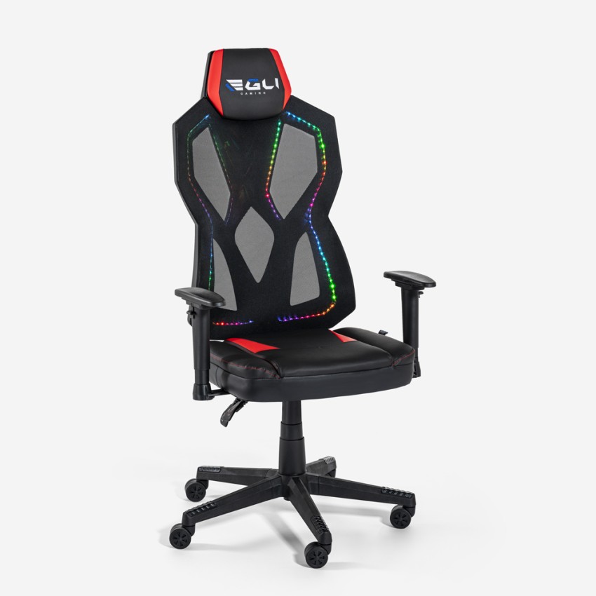 Sedia gaming poltrona ufficio ergonomica regolabile luce RGB Gundam Promozione