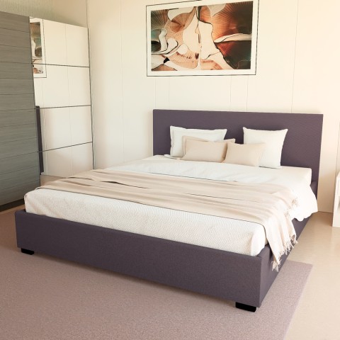 Letto matrimoniale 2 piazze con rete e contenitore 160x190 Basel King Promozione