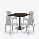 Set tavolino Horeca 90x90cm 4 sedie impilabile ristorante bar cucina Jasper 